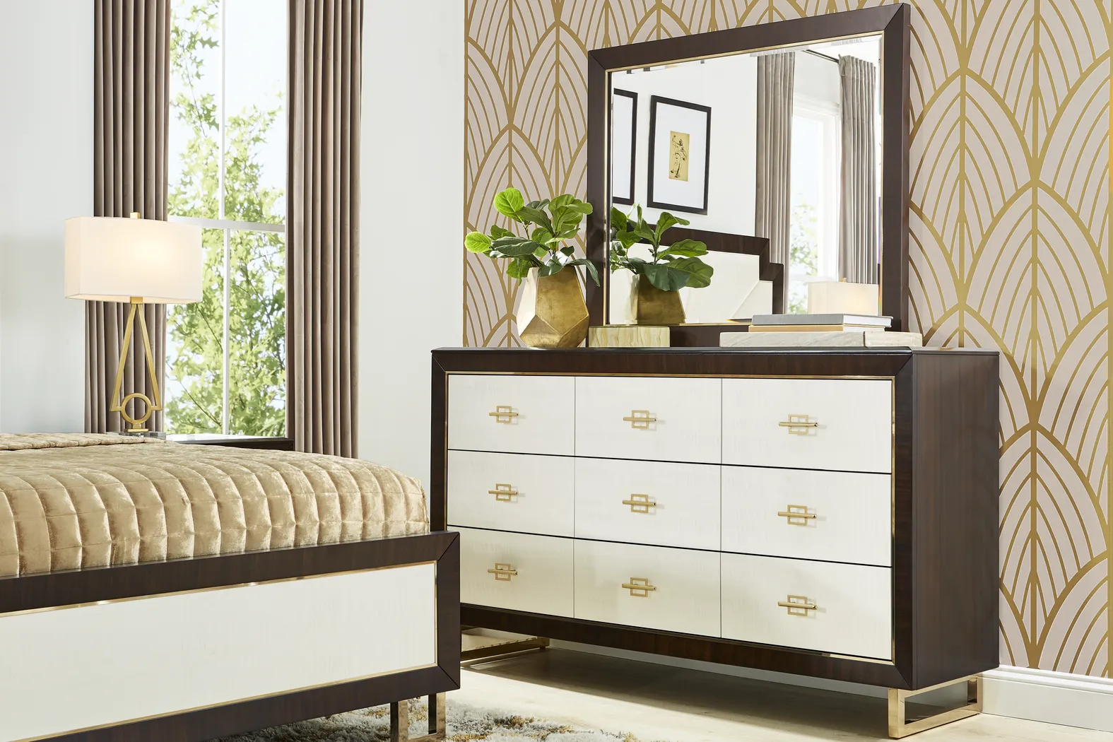 Belmont Place Espresso 5 Pc Queen Upholstered Bedroom - Thumbnail - Image 4