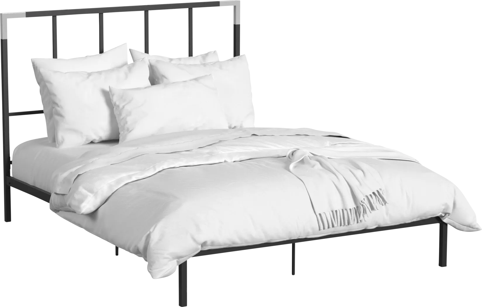Beloak Black Queen Platform Bed - Thumbnail - Image 1