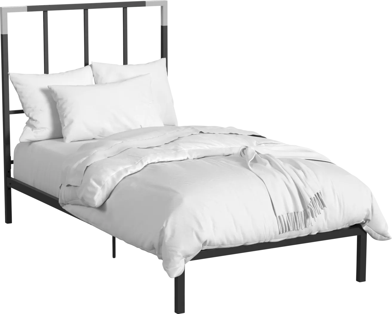 Beloak Black Twin Platform Bed - Thumbnail - Image 1