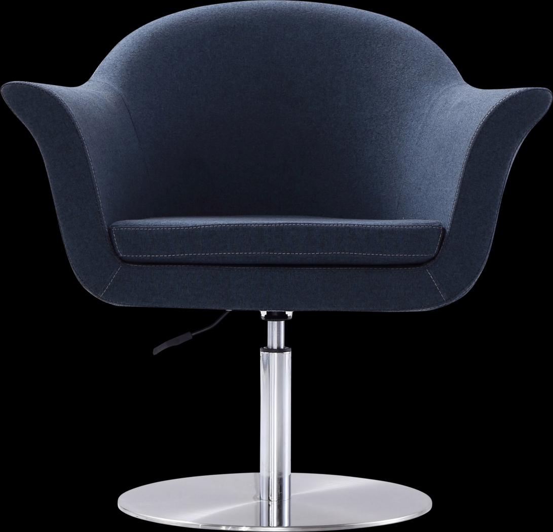 Belon Dark Blue Swivel Accent Chair - Thumbnail - Image 2