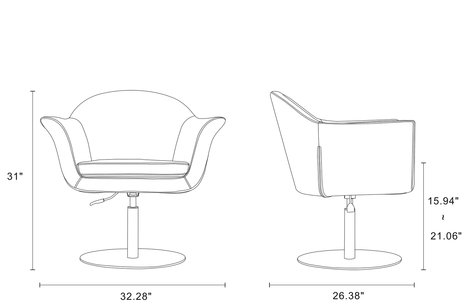 Belon Dark Blue Swivel Accent Chair - Thumbnail - Image 6