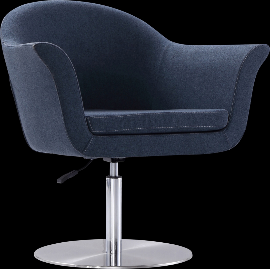 Belon Dark Blue Swivel Accent Chair - Thumbnail - Image 1