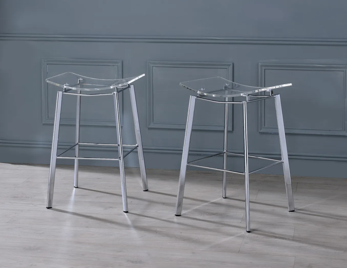 Belriban Chrome Bar Stool, Set of 2 - Thumbnail - Image 2