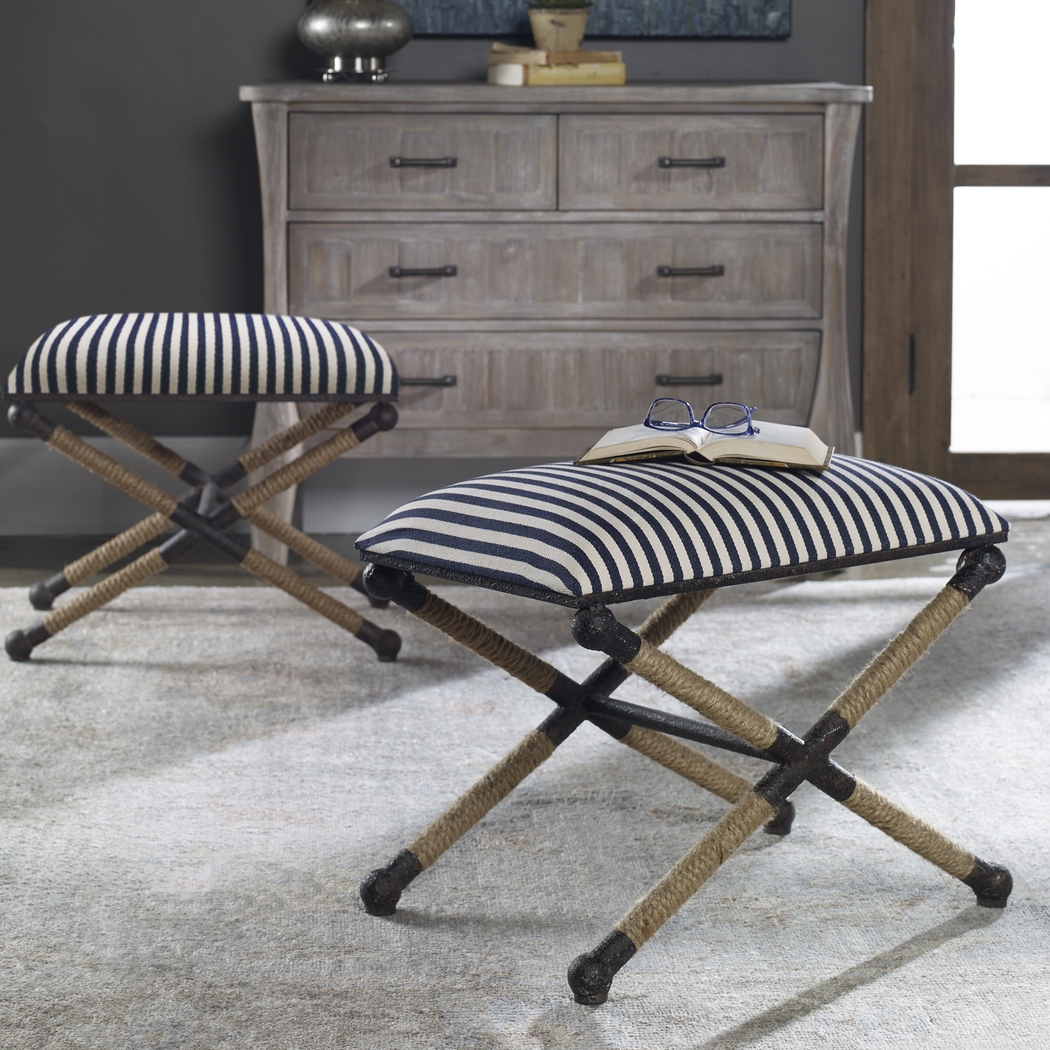 Belsfield Navy Accent Bench - Thumbnail - Image 5