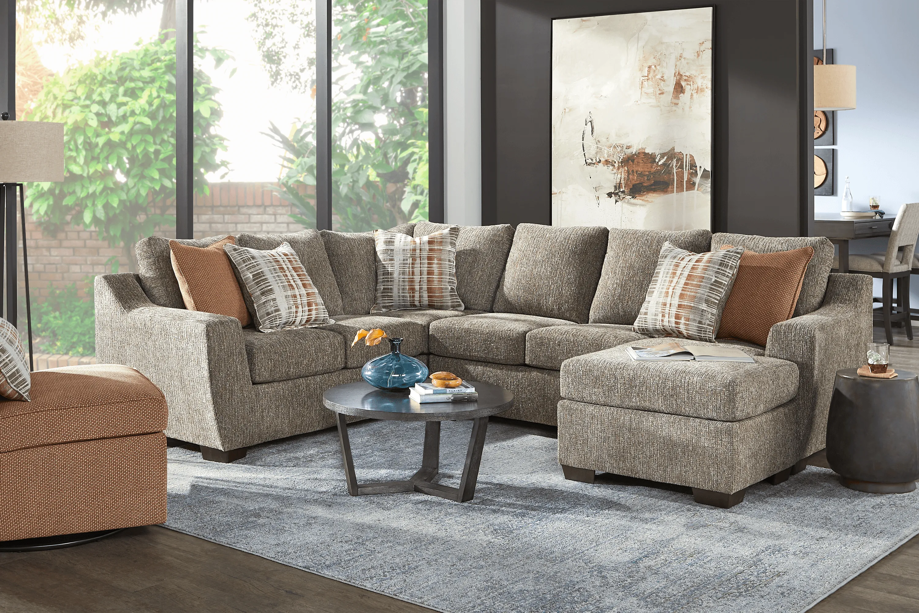 Belton Lane Brown Chenille Fabric 2 Pc Sectional | Rooms to Go