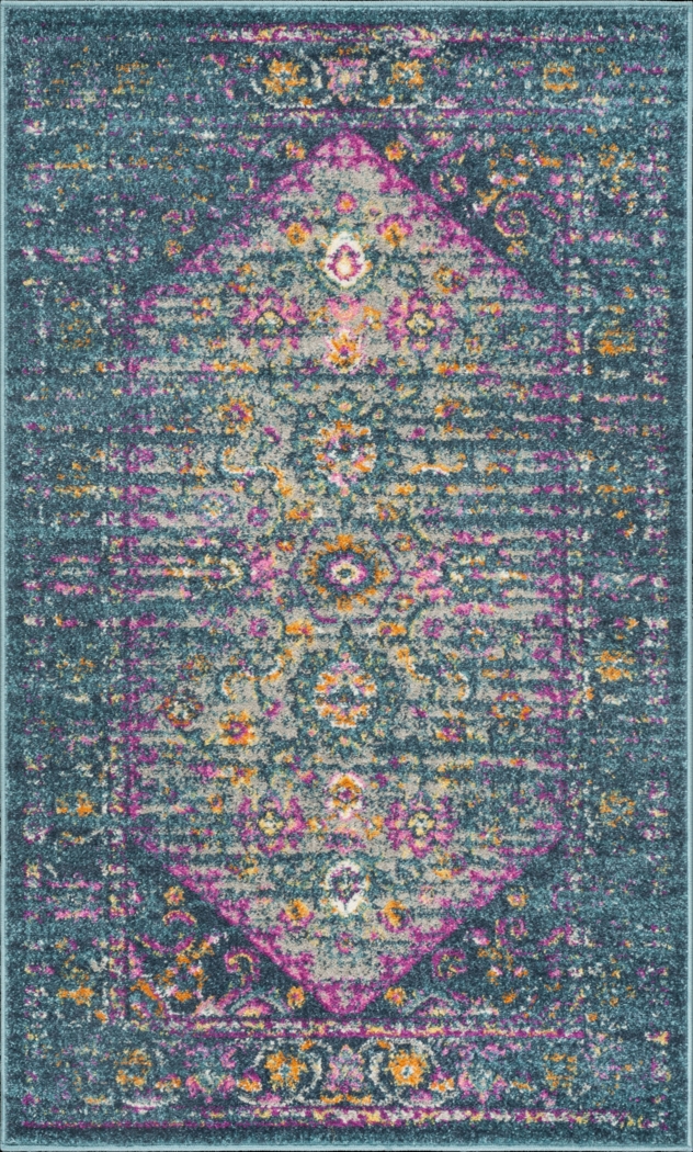 Beltrees Blooms Blue 8' x 10' Rug - Thumbnail - Image 1