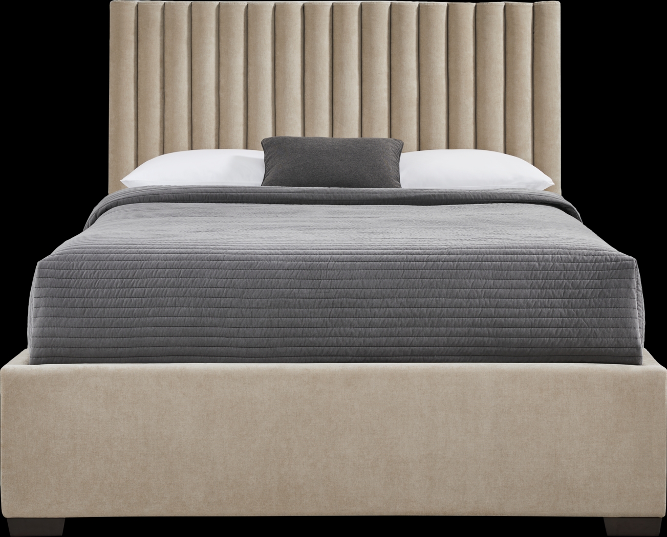Belvedere Beige 3 Pc King Upholstered Bed - Thumbnail - Image 1