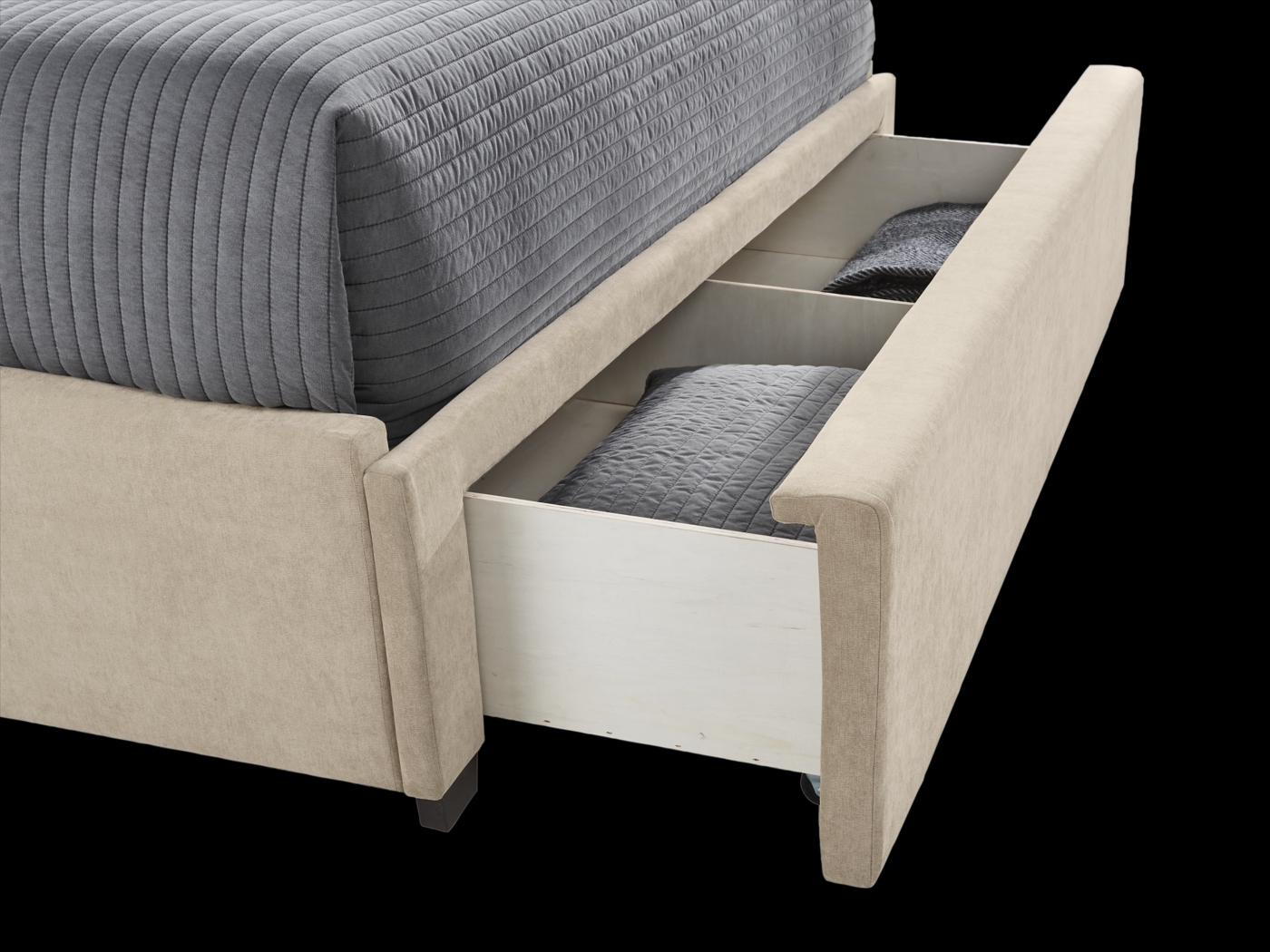 Belvedere Beige 3 Pc King Upholstered Storage Bed - Thumbnail - Image 2