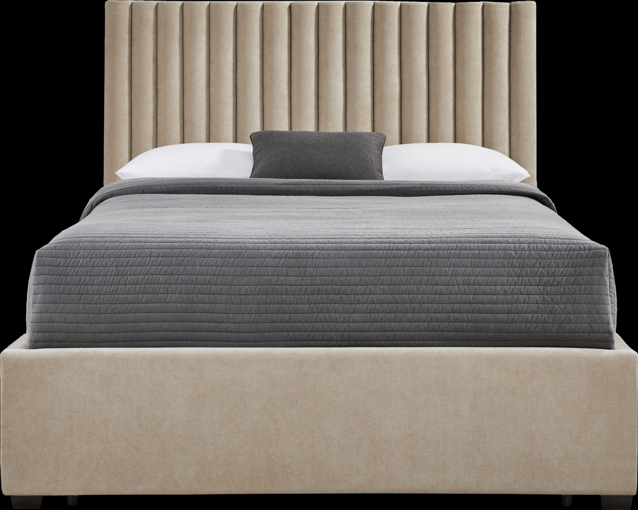 Belvedere Beige 3 Pc King Upholstered Storage Bed - Thumbnail - Image 1