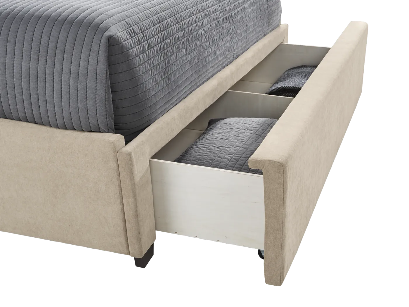 Belvedere Beige 3 Pc Queen Upholstered Storage Bed - Thumbnail - Image 2