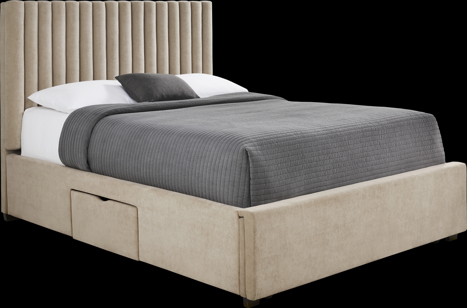Belvedere Beige 3 Pc Queen Upholstered Storage Bed - Thumbnail - Image 3