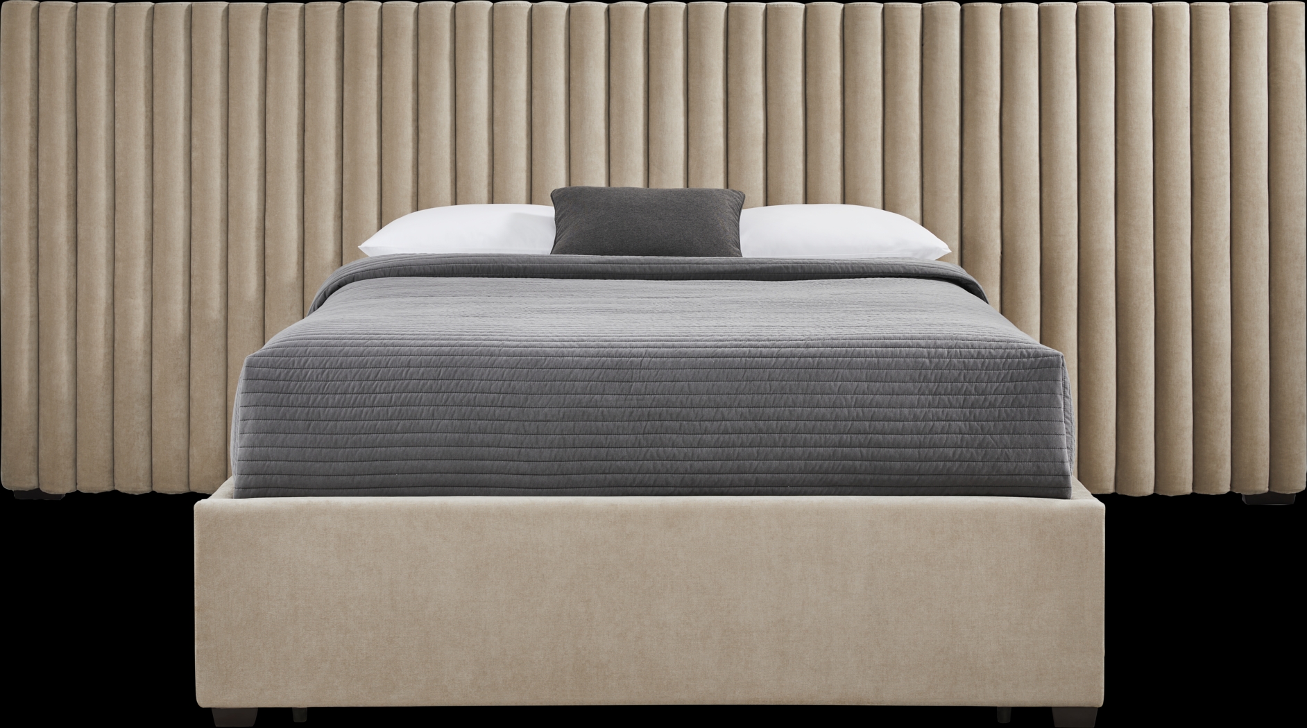 Belvedere Beige 4 Pc King Upholstered Storage Wall Bed - Thumbnail - Image 1