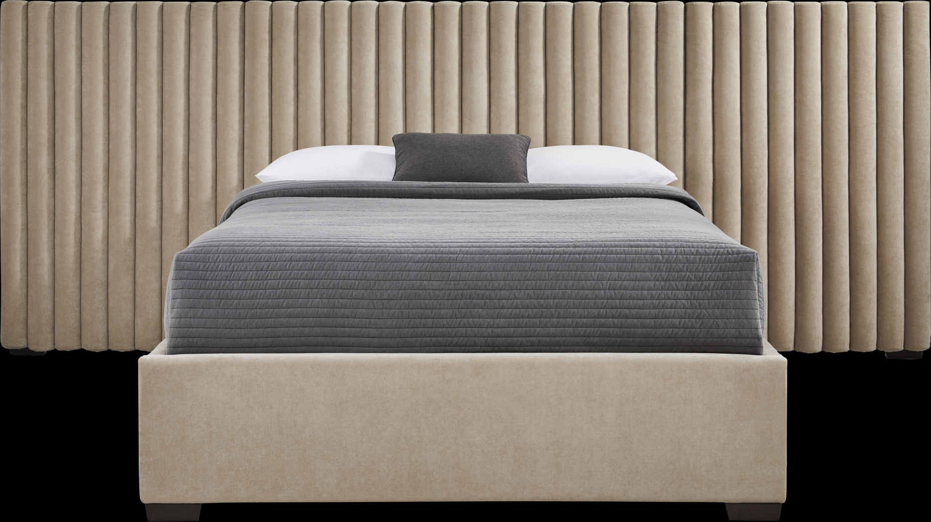 Belvedere Beige 4 Pc King Upholstered Wall Bed - Thumbnail - Image 1