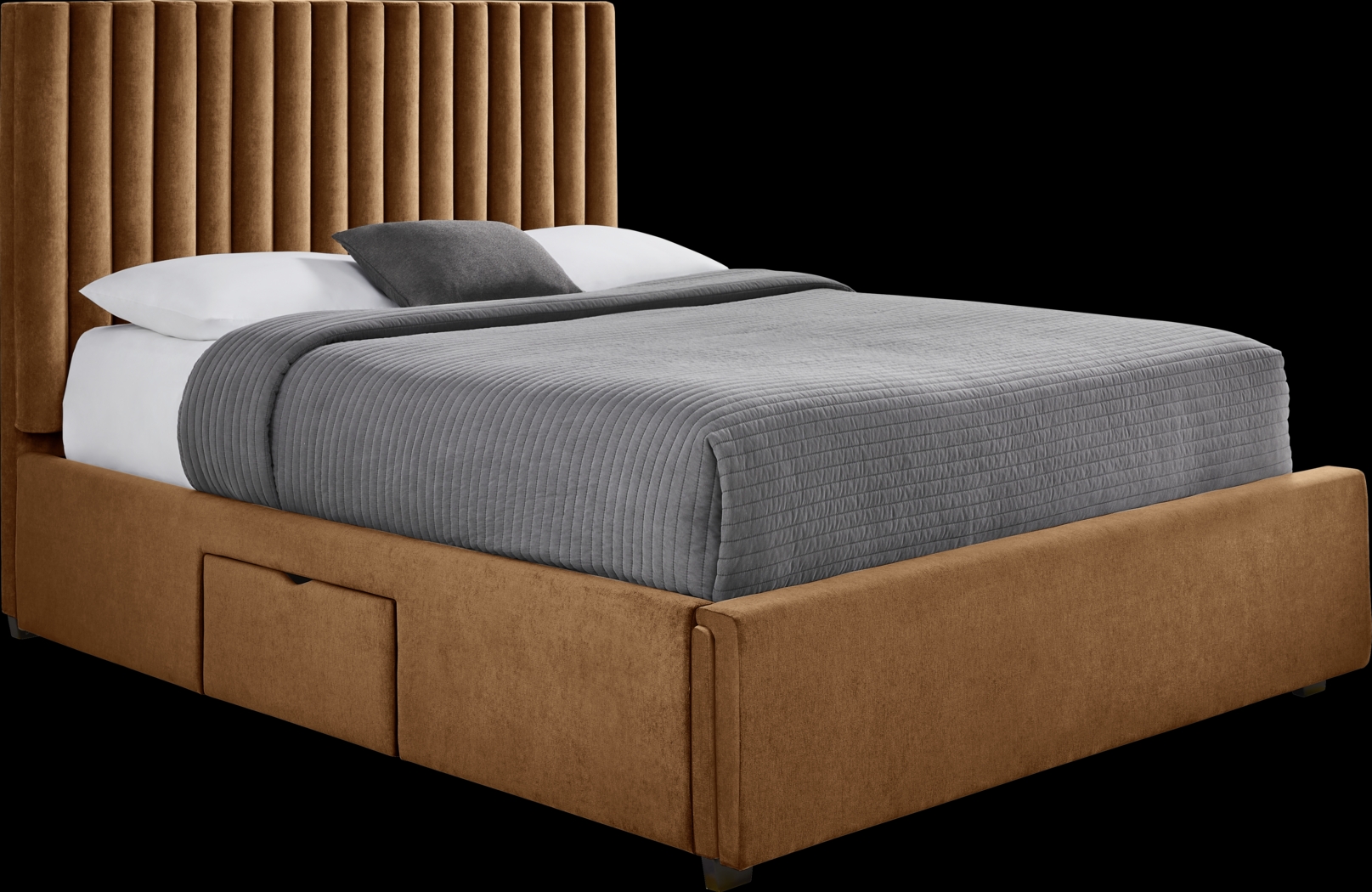 Belvedere Cognac 3 Pc Queen Upholstered Storage Bed - Thumbnail - Image 3