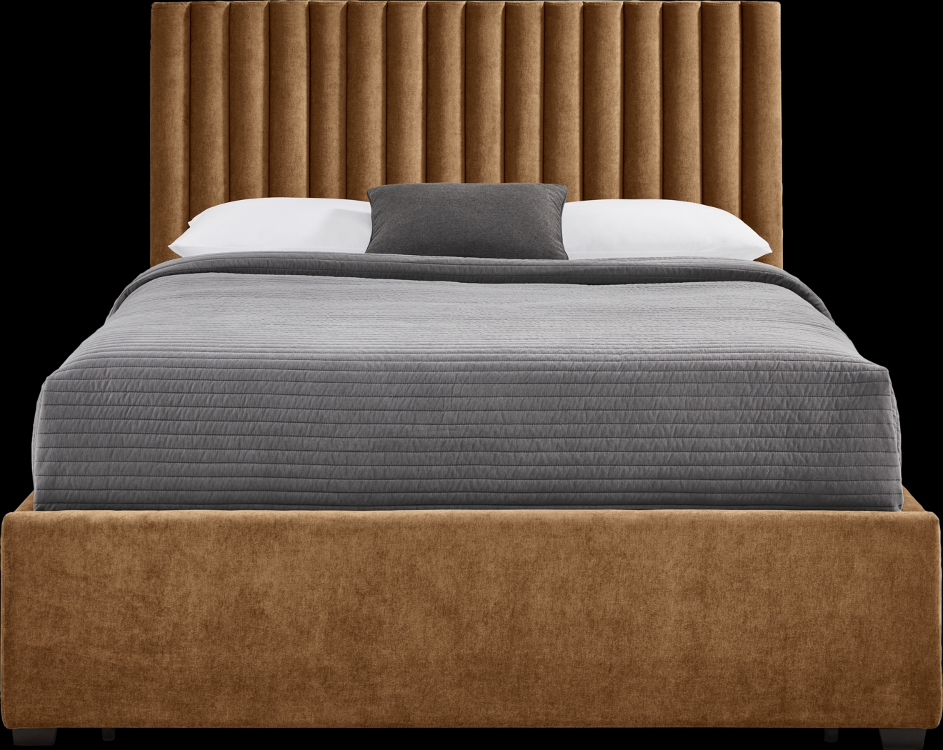 Belvedere Cognac 3 Pc Queen Upholstered Storage Bed - Thumbnail - Image 1