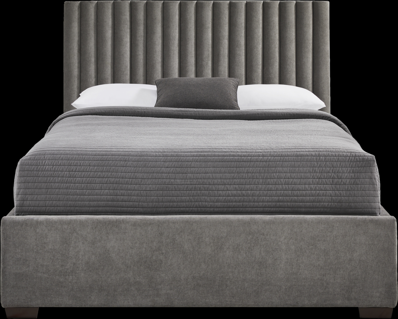 Belvedere Smoke 3 Pc Queen Upholstered Bed - Thumbnail - Image 1