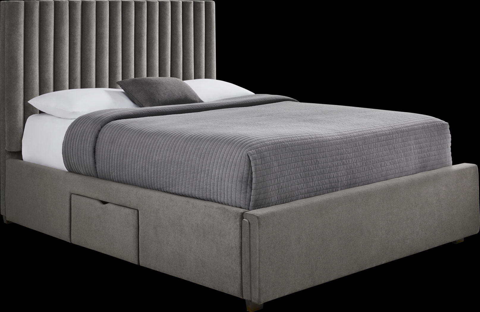 Belvedere Smoke 3 Pc Queen Upholstered Storage Bed - Thumbnail - Image 3