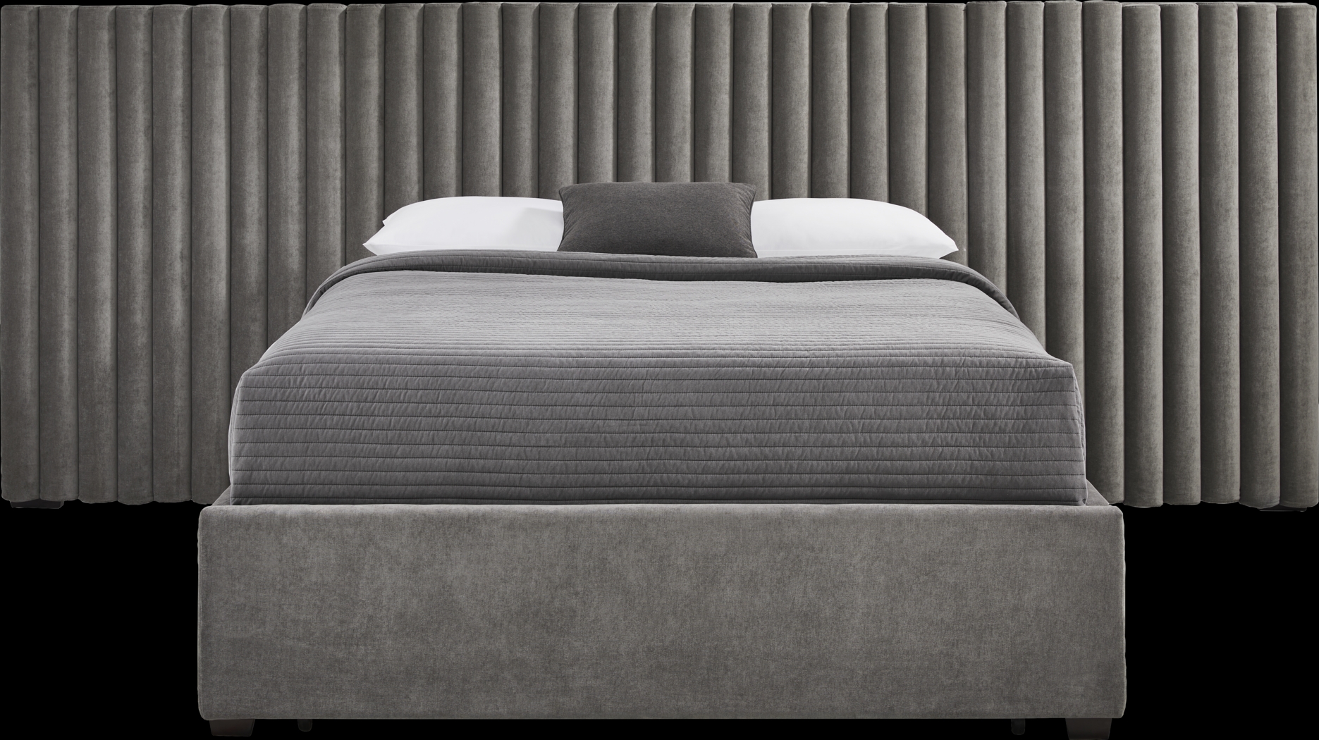 Belvedere Smoke 4 Pc King Upholstered Storage Wall Bed - Thumbnail - Image 1