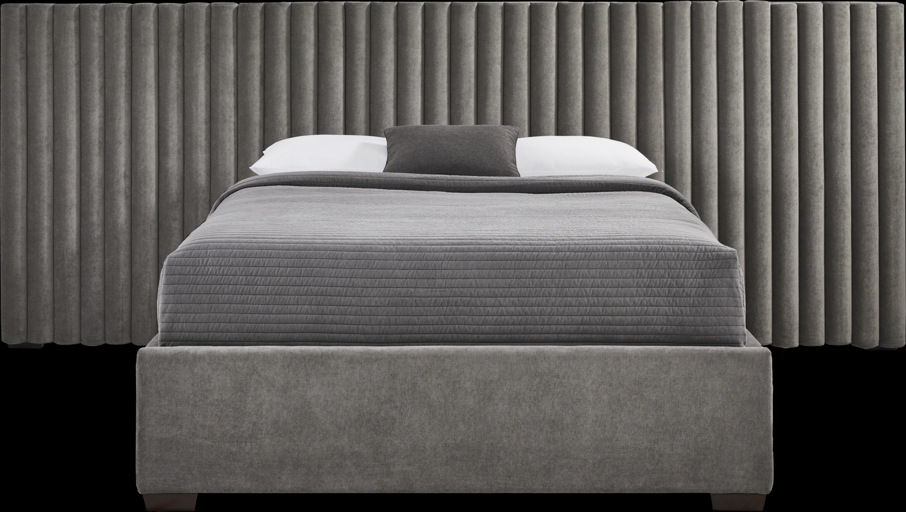 Belvedere Smoke 4 Pc King Upholstered Wall Bed - Thumbnail - Image 1