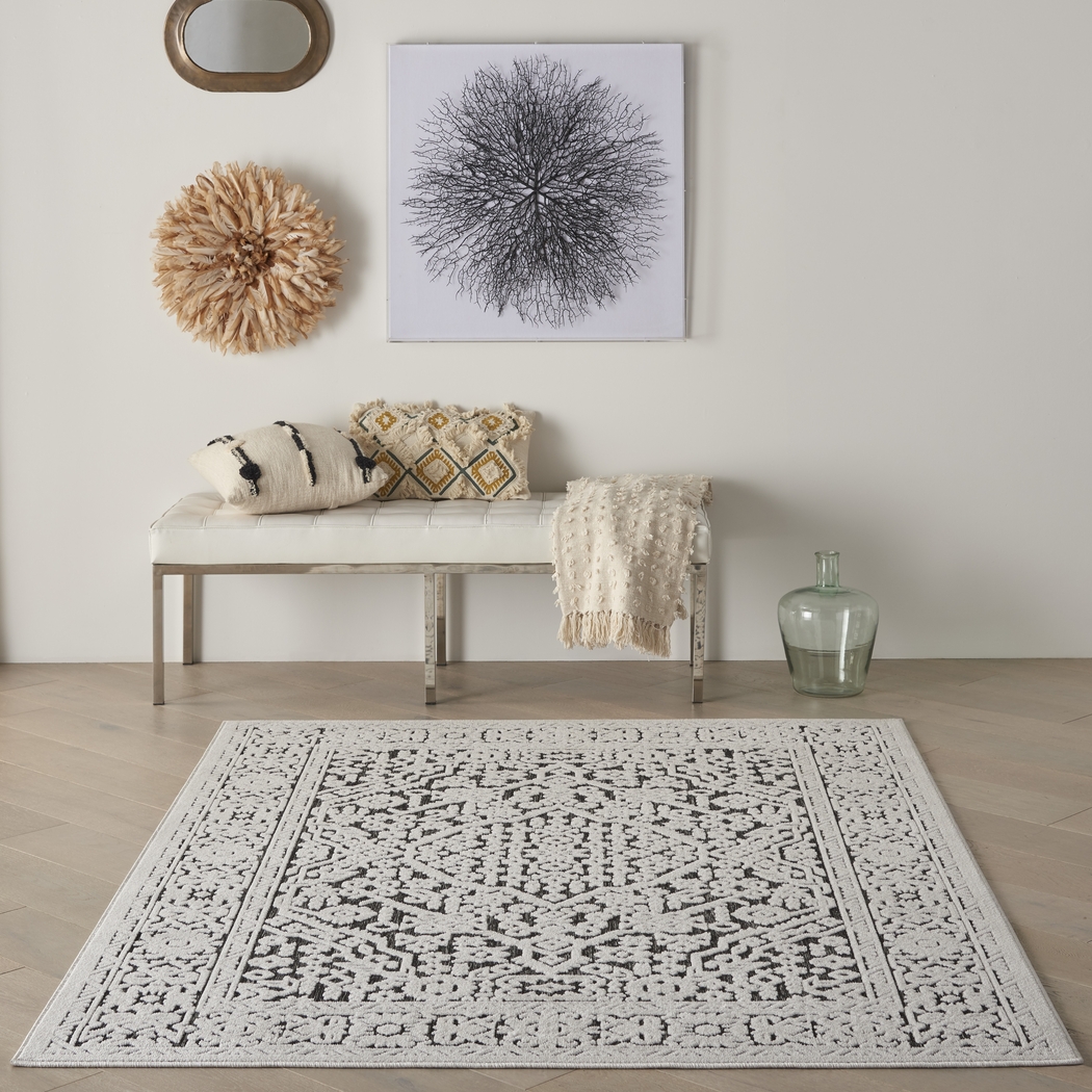 Belvie Dark Gray 5' x 7' Indoor/Outdoor Rug - Thumbnail - Image 7