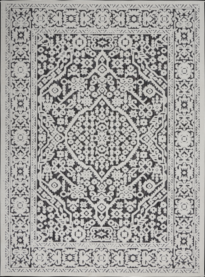 Belvie Dark Gray 5' x 7' Indoor/Outdoor Rug - Thumbnail - Image 1