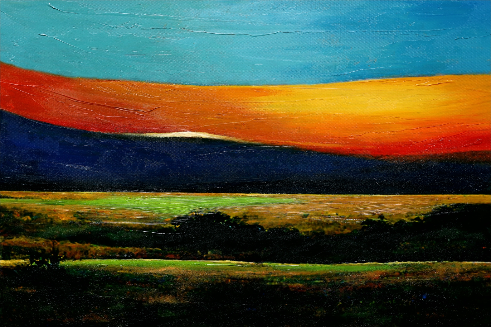 Benbridge II Teal Artwork - Thumbnail - Image 1