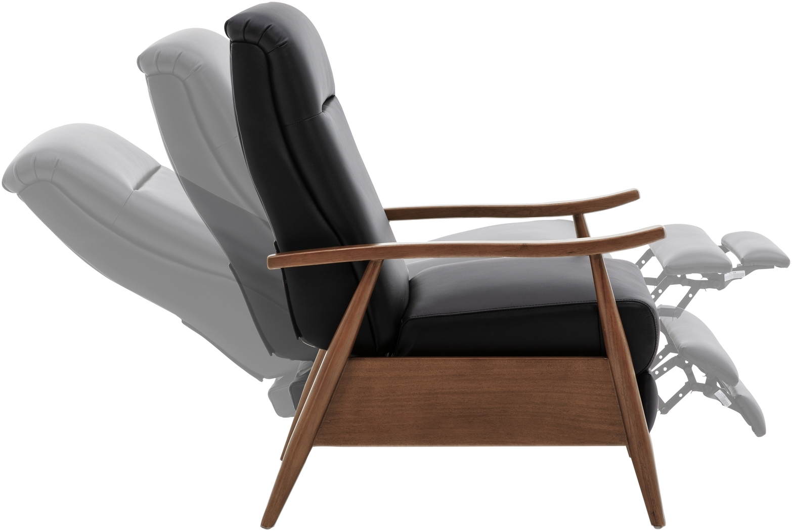 Benbro II Black Leather Push Back Recliner - Thumbnail - Image 5