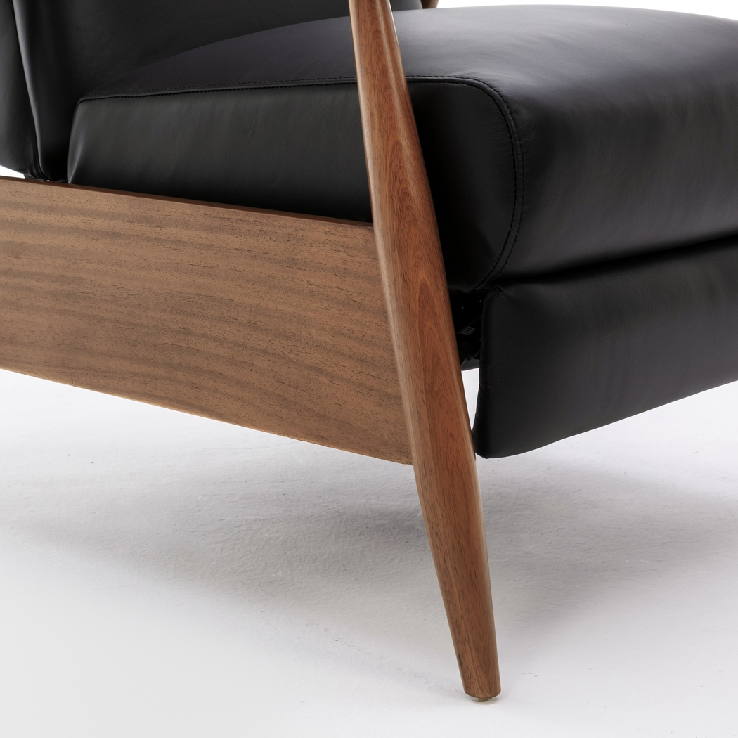 Benbro II Black Leather Push Back Recliner - Thumbnail - Image 6