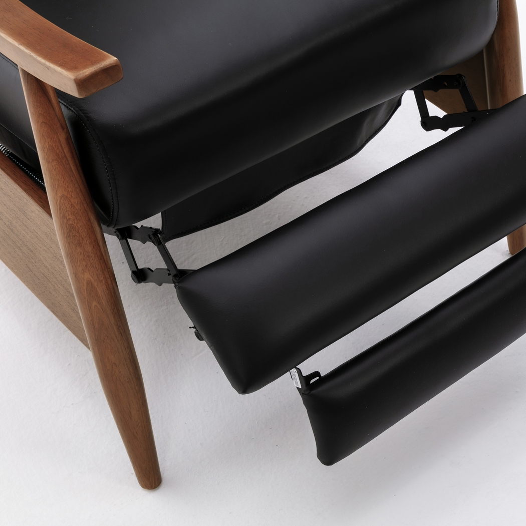 Benbro II Black Leather Push Back Recliner - Thumbnail - Image 7