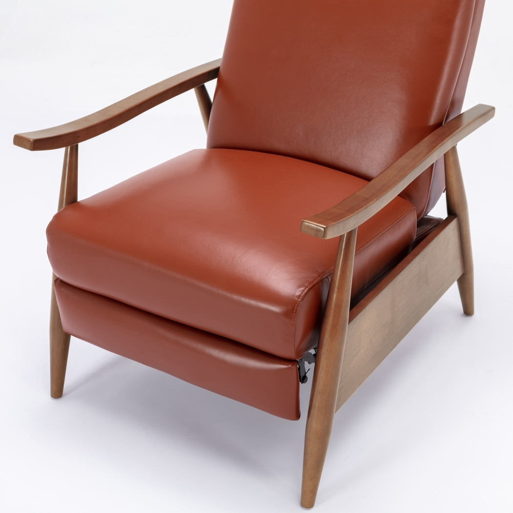Benbro II Brown Leather Push Back Recliner - Thumbnail - Image 11