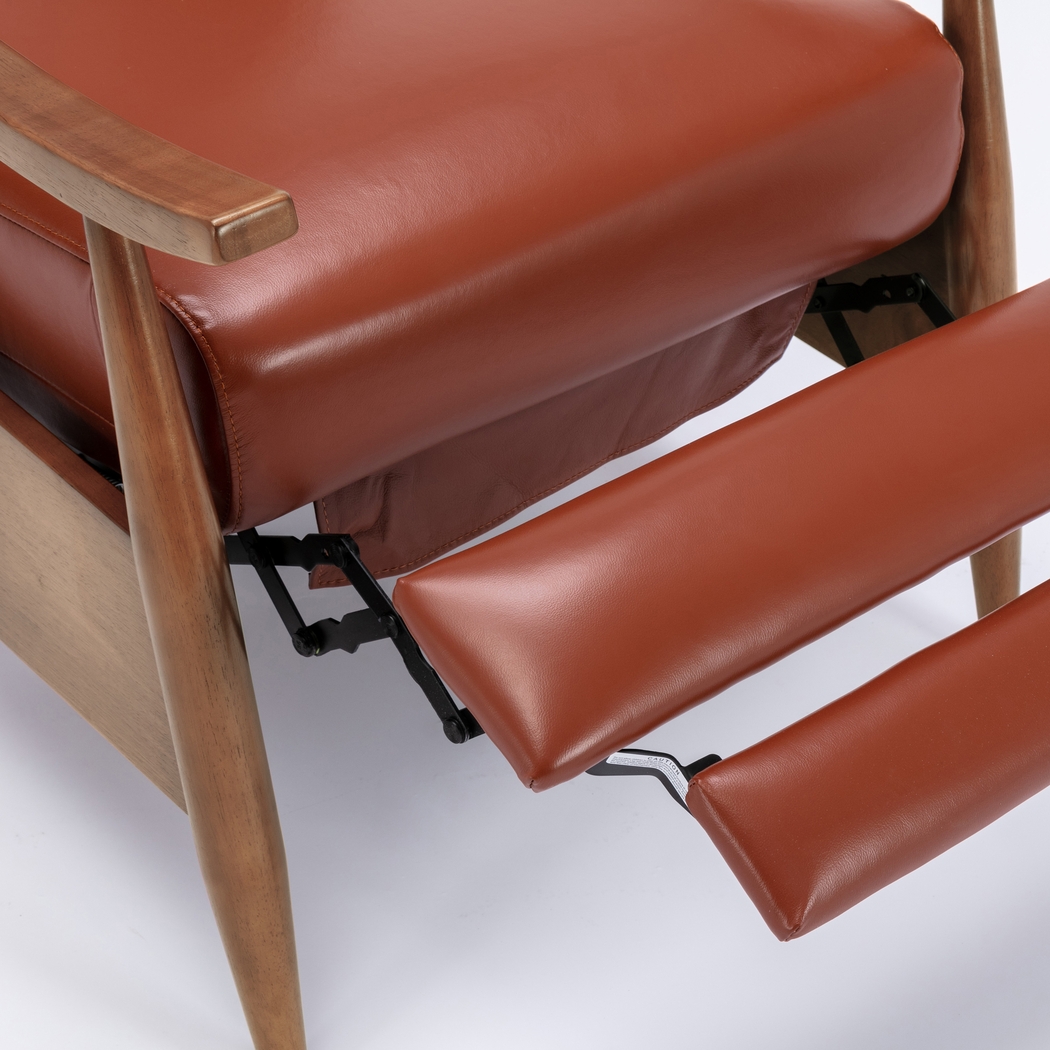 Benbro II Brown Leather Push Back Recliner - Thumbnail - Image 7