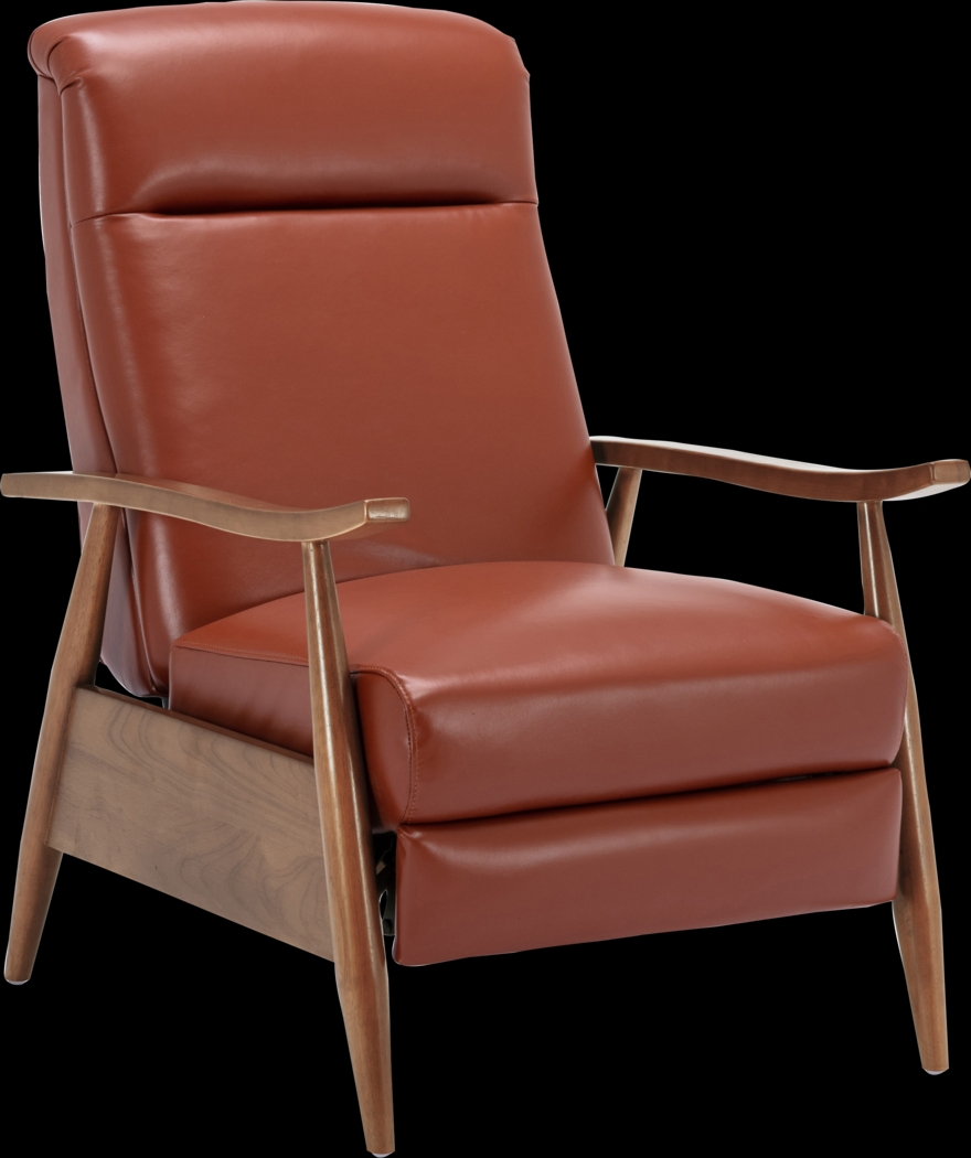 Benbro II Brown Leather Push Back Recliner - Thumbnail - Image 1
