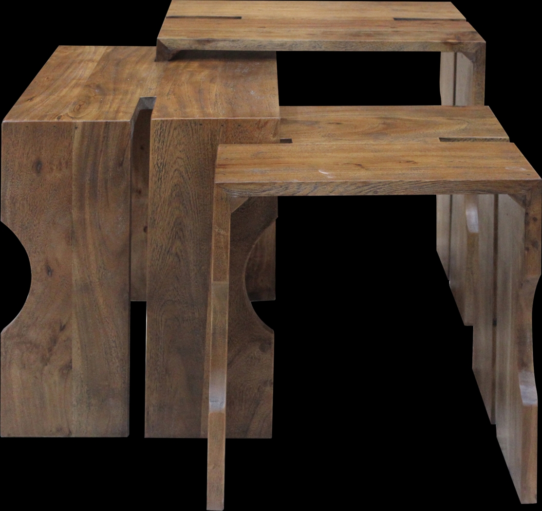 Benburb Brown Nesting Tables, Set of 3 - Thumbnail - Image 2