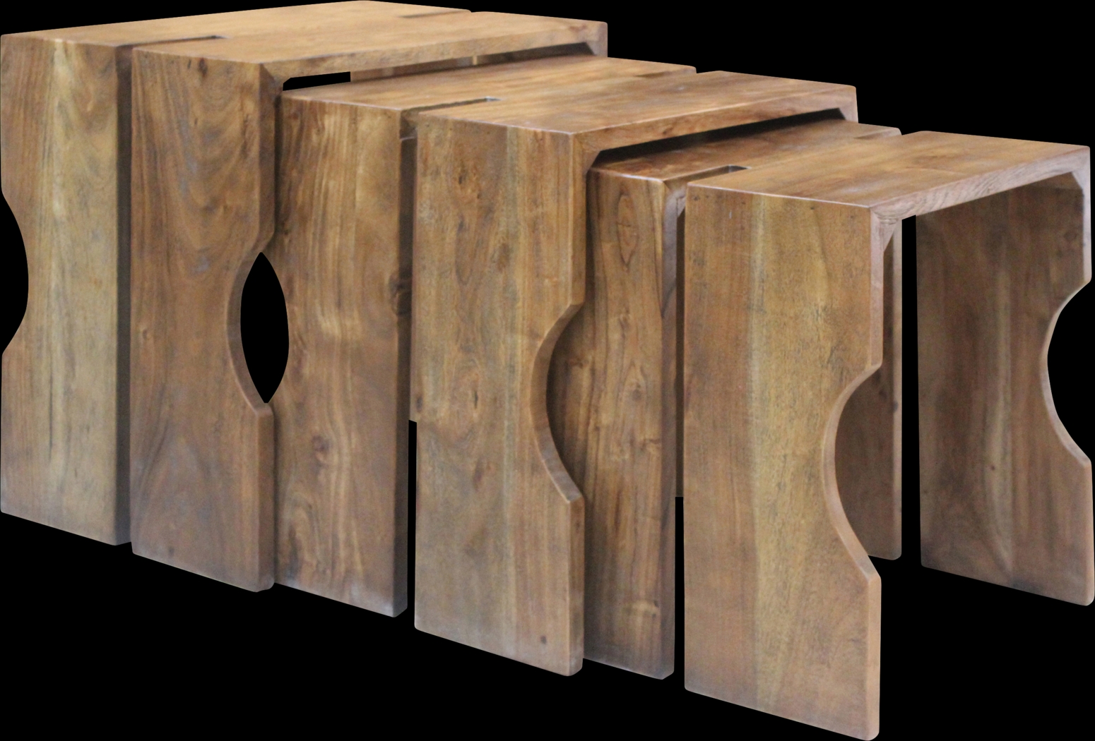 Benburb Brown Nesting Tables, Set of 3 - Thumbnail - Image 1