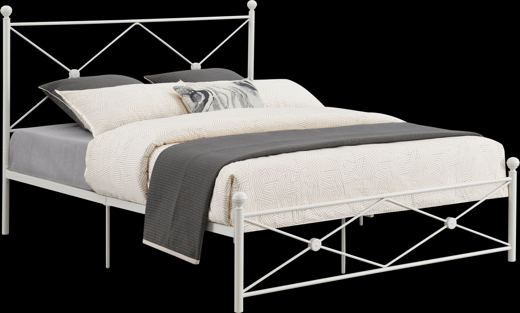Benecia White King Bed - Thumbnail - Image 1