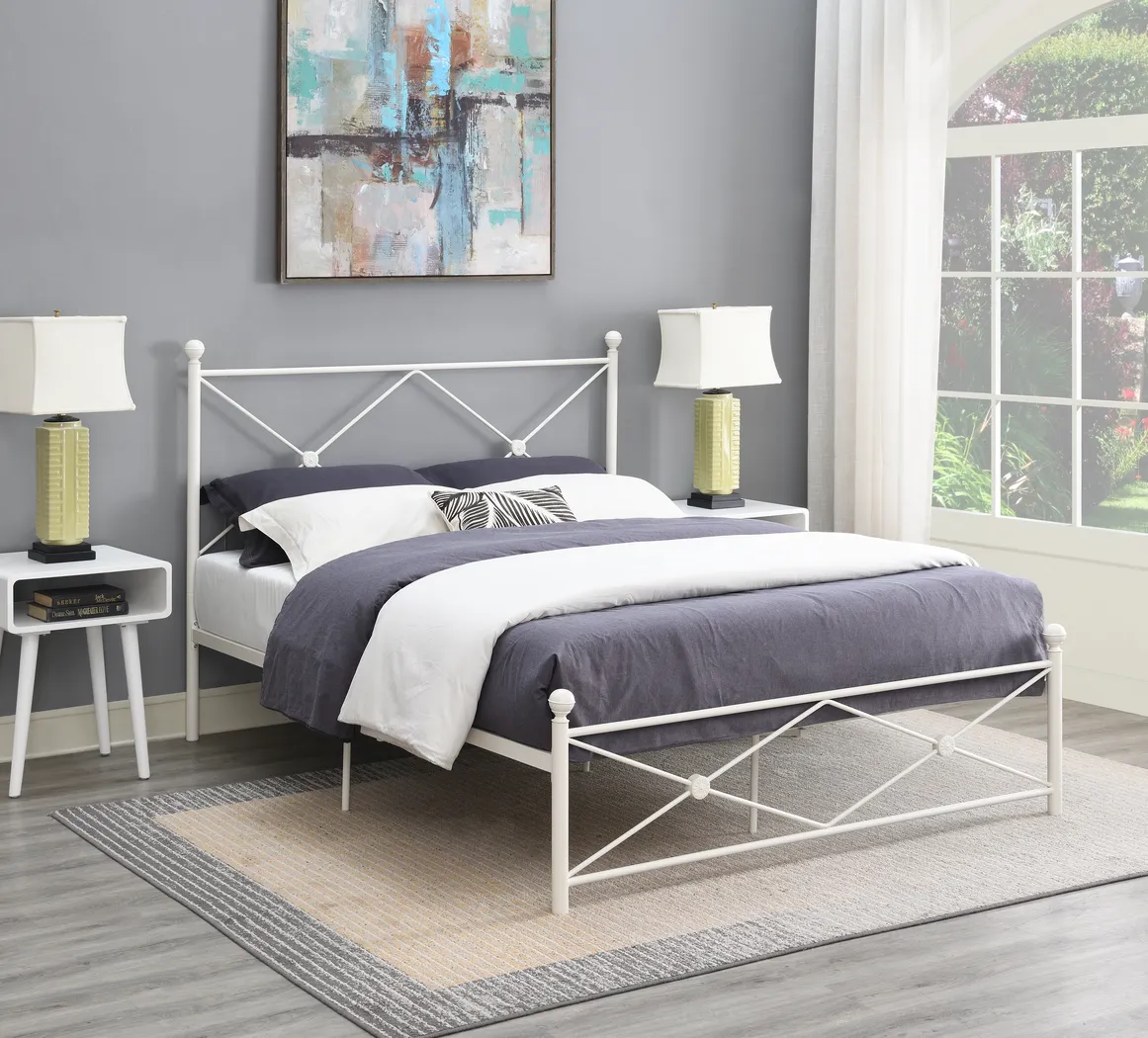 Benecia White Queen Bed - Thumbnail - Image 4