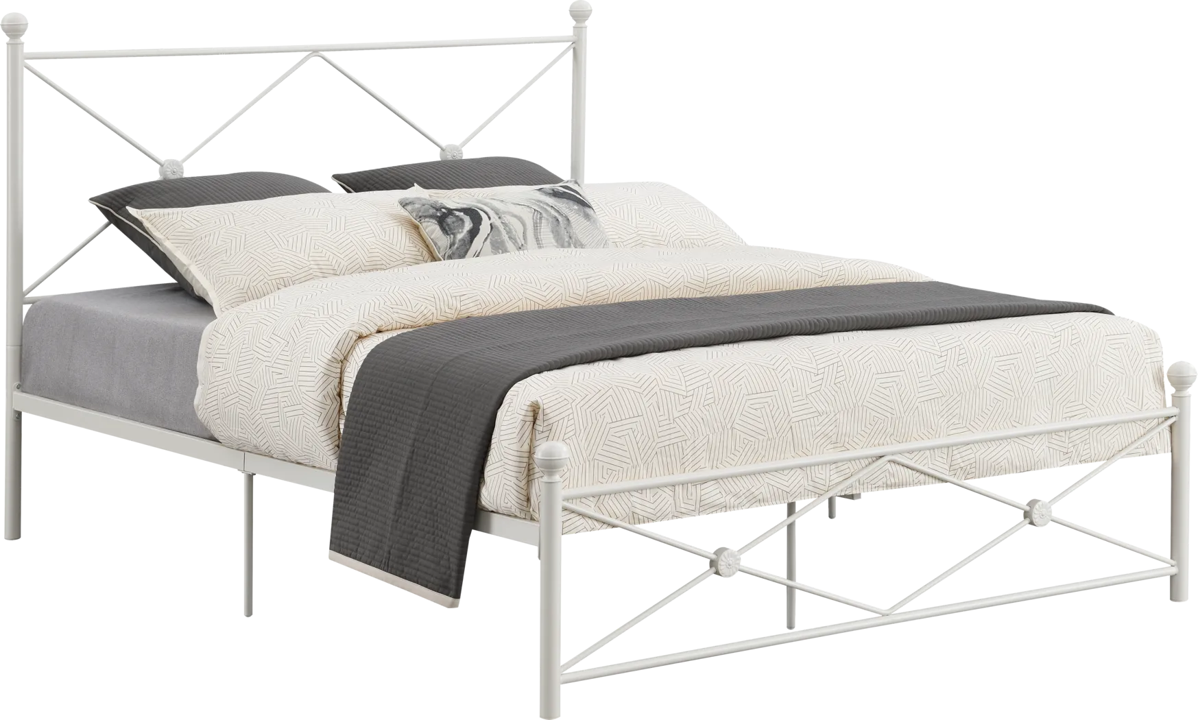Benecia White Queen Bed - Thumbnail - Image 1