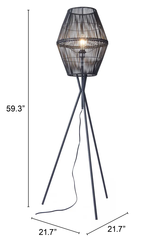 Benito Lane Black Floor Lamp - Thumbnail - Image 8