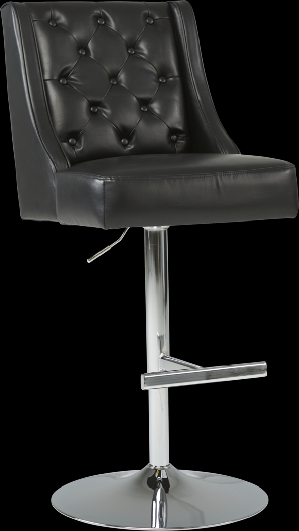 Benji Black Adjustable Swivel Barstool - Thumbnail - Image 1