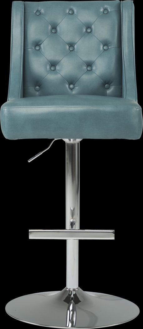 Benji Blue Adjustable Swivel Barstool - Thumbnail - Image 2