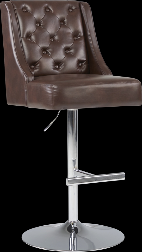 Benji Chocolate Adjustable Swivel Barstool - Thumbnail - Image 1