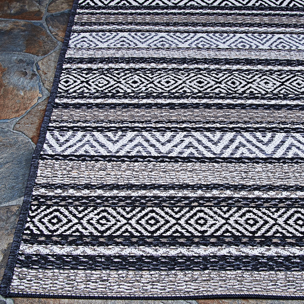 Bennard Black 7'10 x 10'9 Indoor/Outdoor Rug - Thumbnail - Image 2