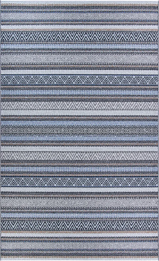 Bennard Blue 5'3 x 7'6 Indoor/Outdoor Rug - Thumbnail - Image 1
