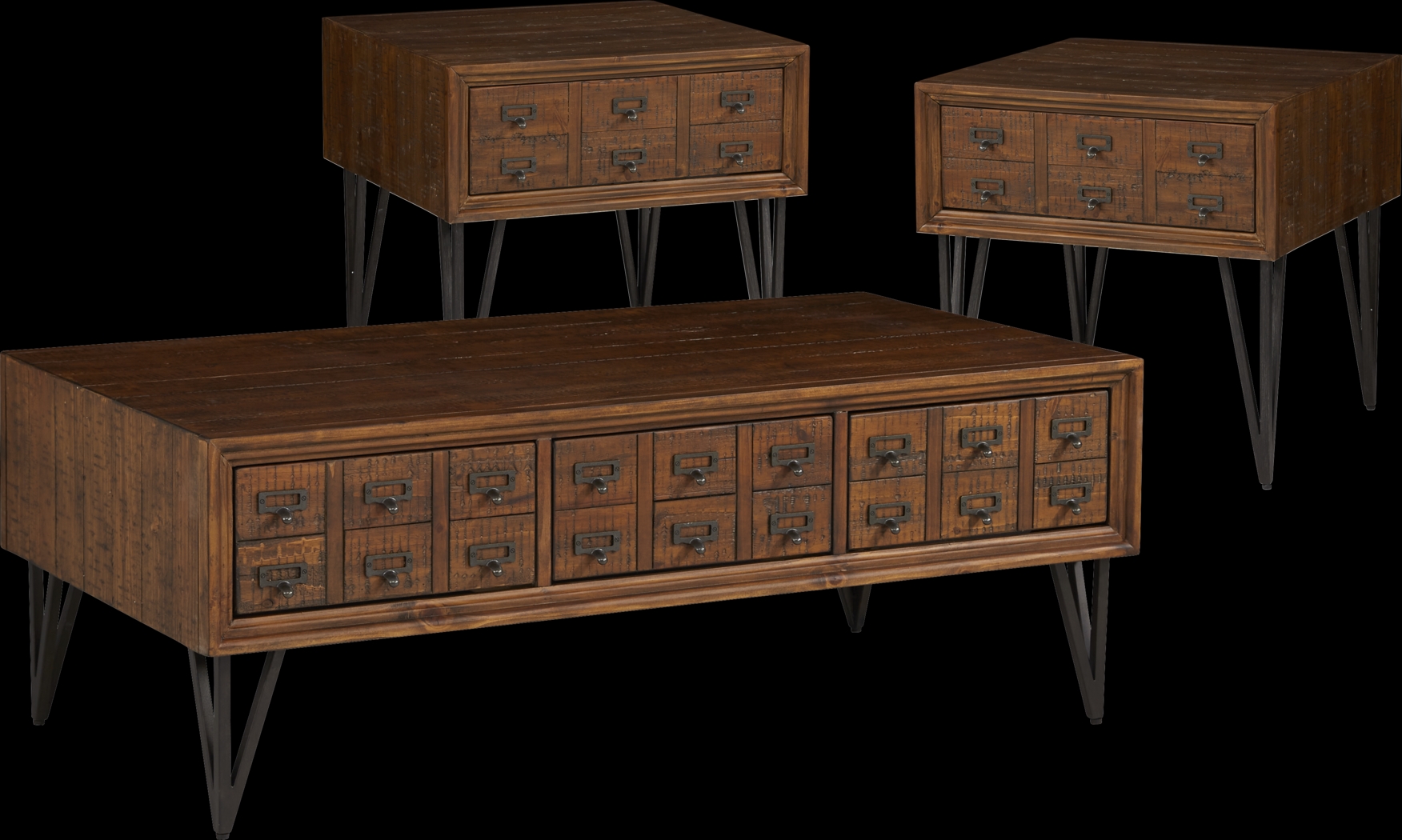 Bennett Creek Brown 3 Pc Table Set - Thumbnail - Image 1