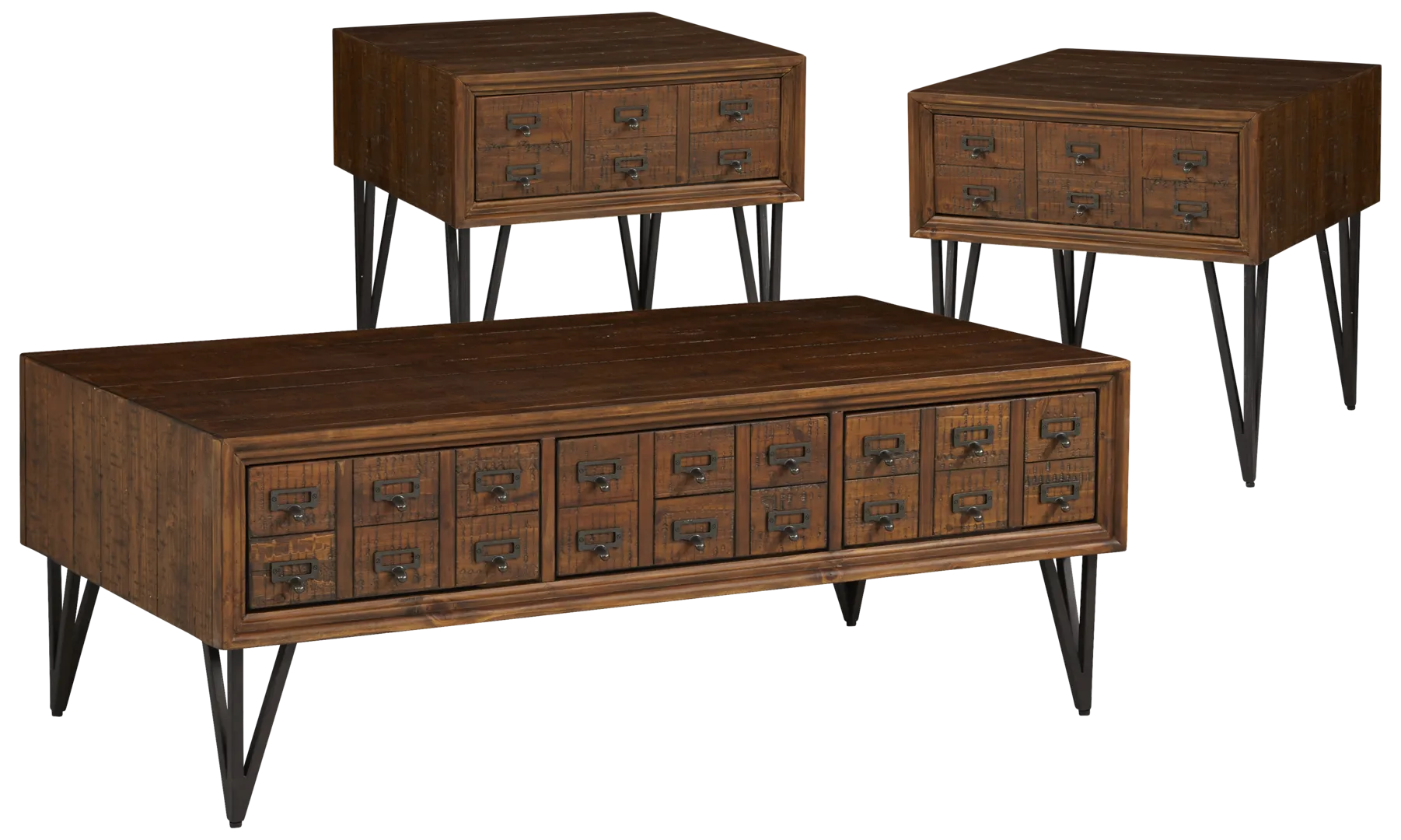 brown 3 pc table set