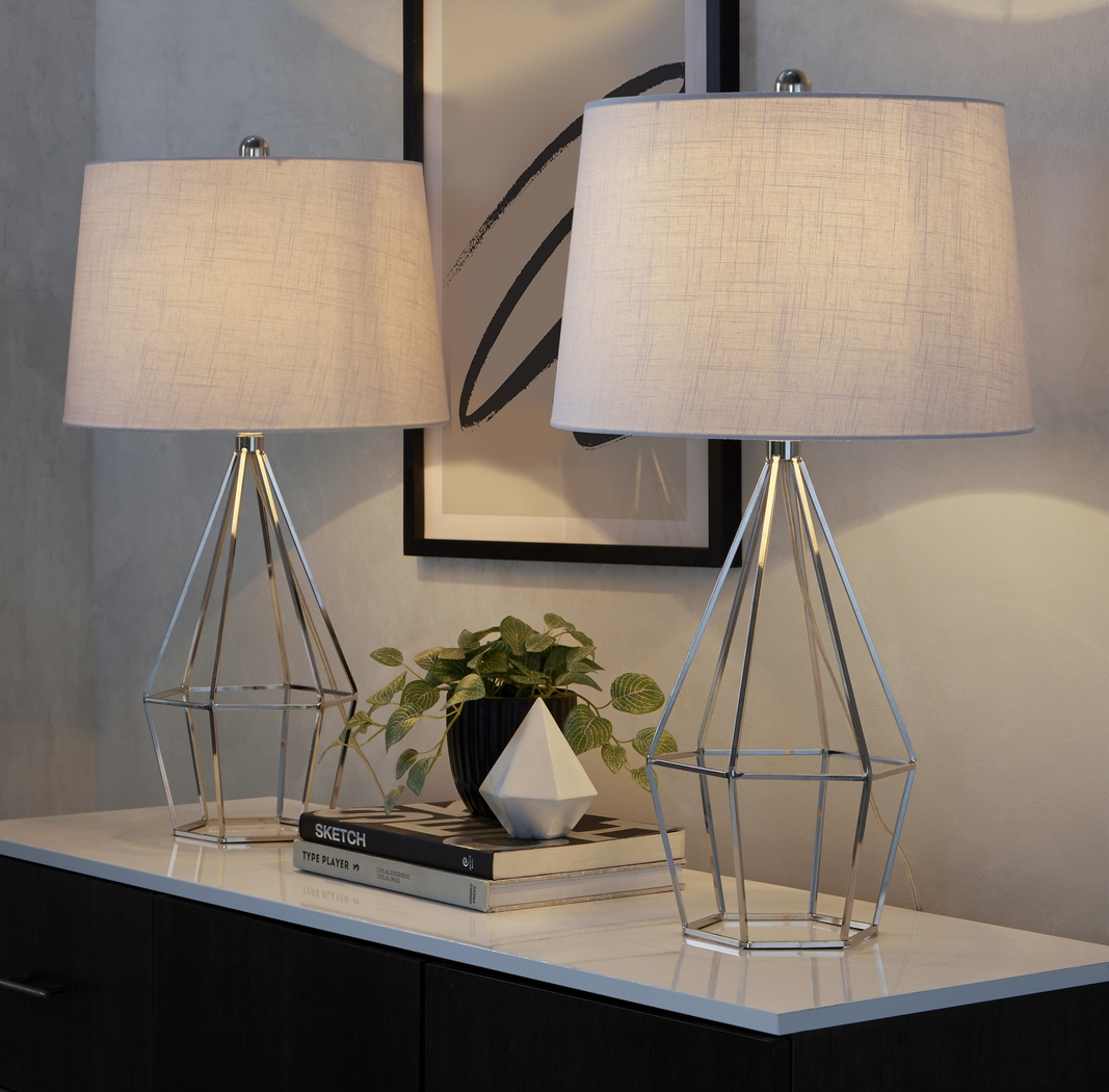 Bentler Trail Silver Lamp, Set of 2 - Thumbnail - Image 2