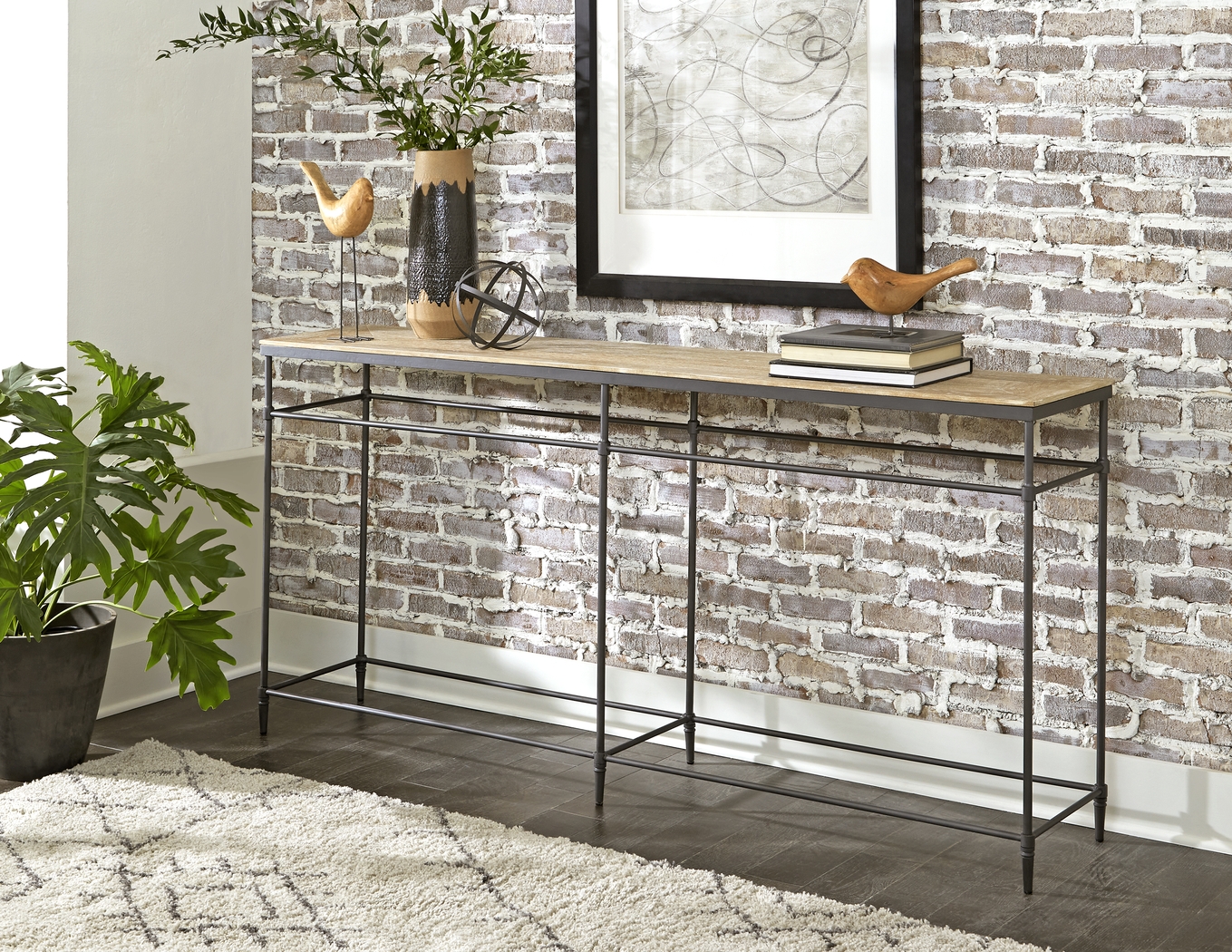 Bentnail Brown Sofa Table - Thumbnail - Image 2