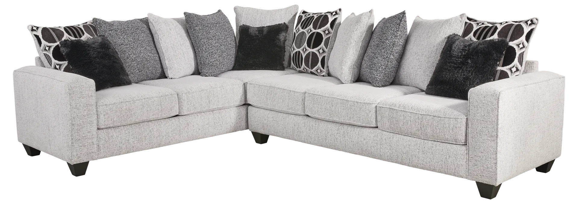 gray 2 pc left arm chaise sectional - sectional only