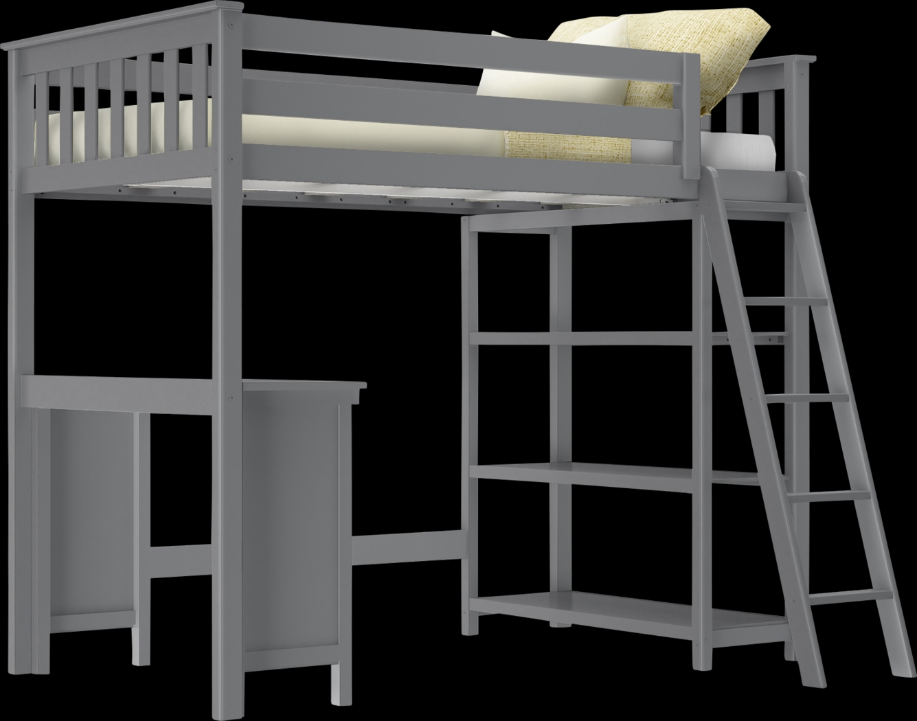 Kids Bentonbrook Gray Twin High Loft Bed - Thumbnail - Image 3