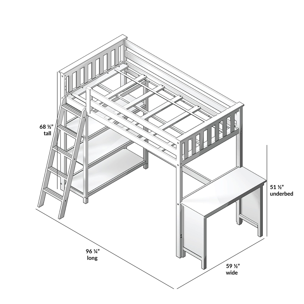 Kids Bentonbrook Gray Twin High Loft Bed - Thumbnail - Image 5